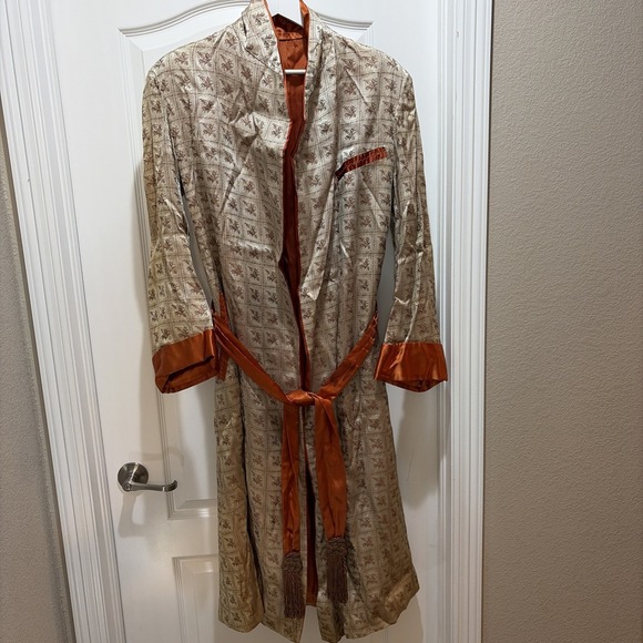 Other - Vtg  1950's Asian Beautiful Satin‎ / Silk Kimono Robe SZ Small 48" Long x 20" W